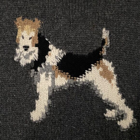 Vintage Ralph Lauren Polo Fox Terrier Dog Silk Cashmere Turtleneck Sweater Large - Picture 6 of 10